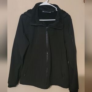 Free Country Women's Black Zip-Up Jacket With Hood Size XL